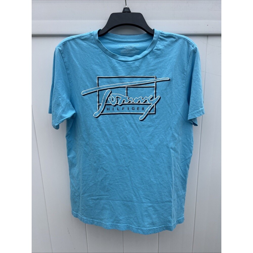 Tommy Hilfiger Shirt Teens XL 20 Short Sleeve Cotton Blue